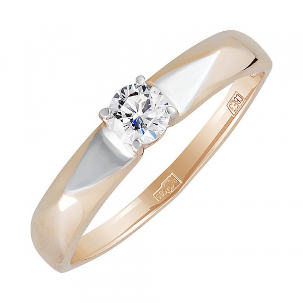 Золотое кольцо с фианитом № 133164