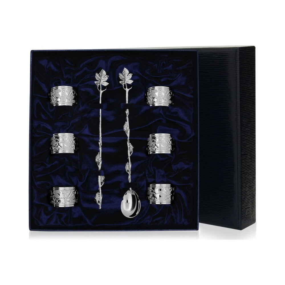 Серебряный набор для напитков «Виноград»