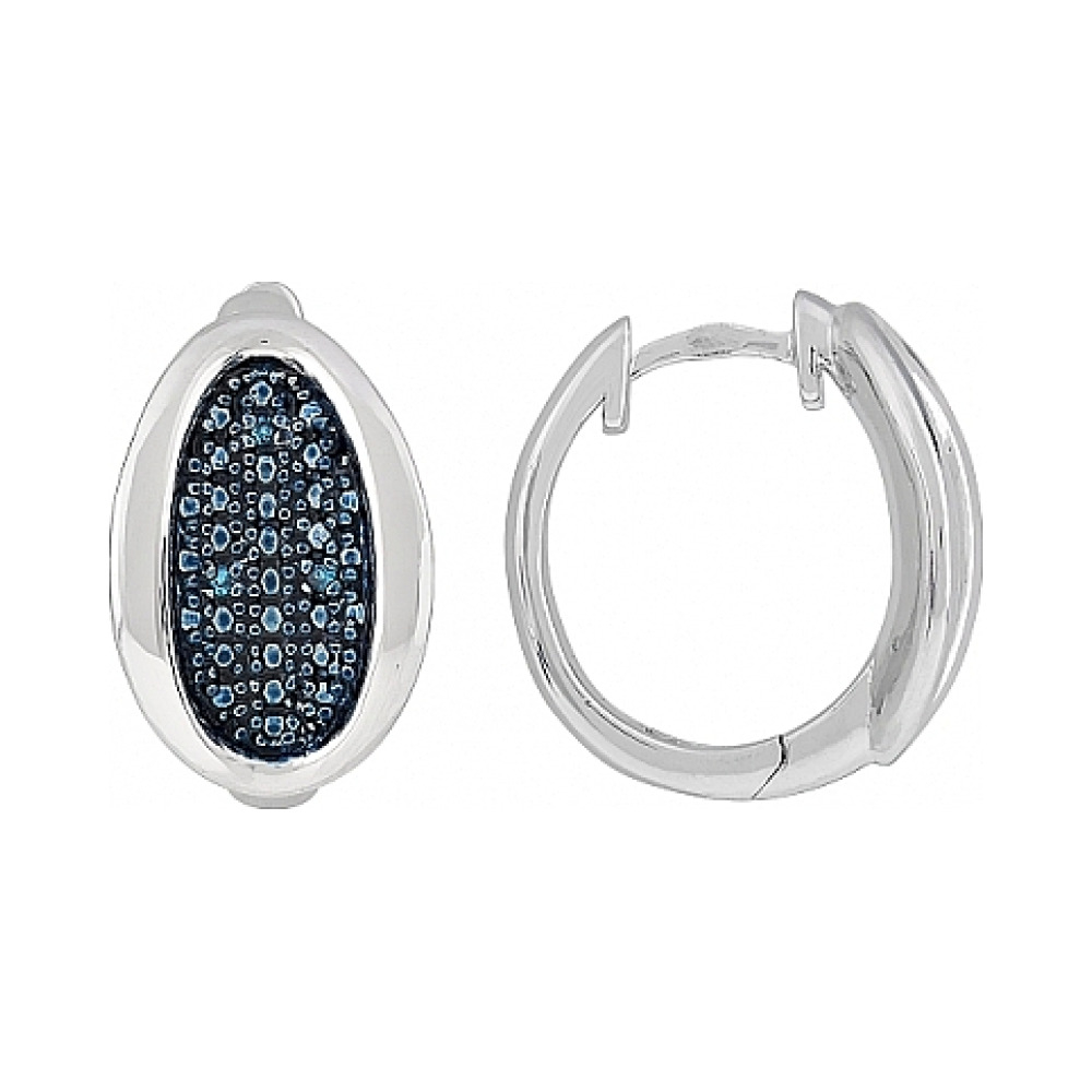 Серебряные серьги с фианитом № 108539