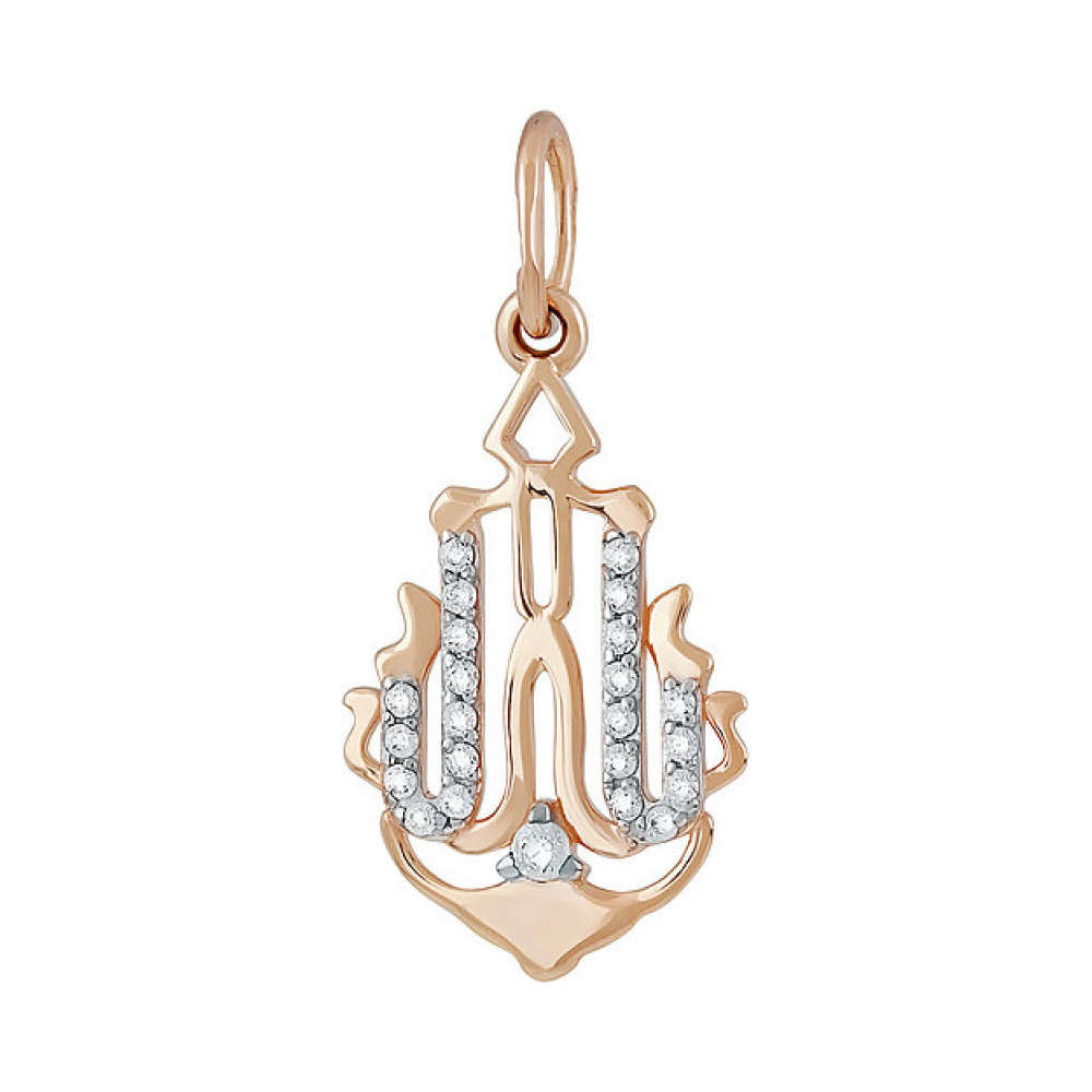 Золотая подвеска с фианитом № 137165