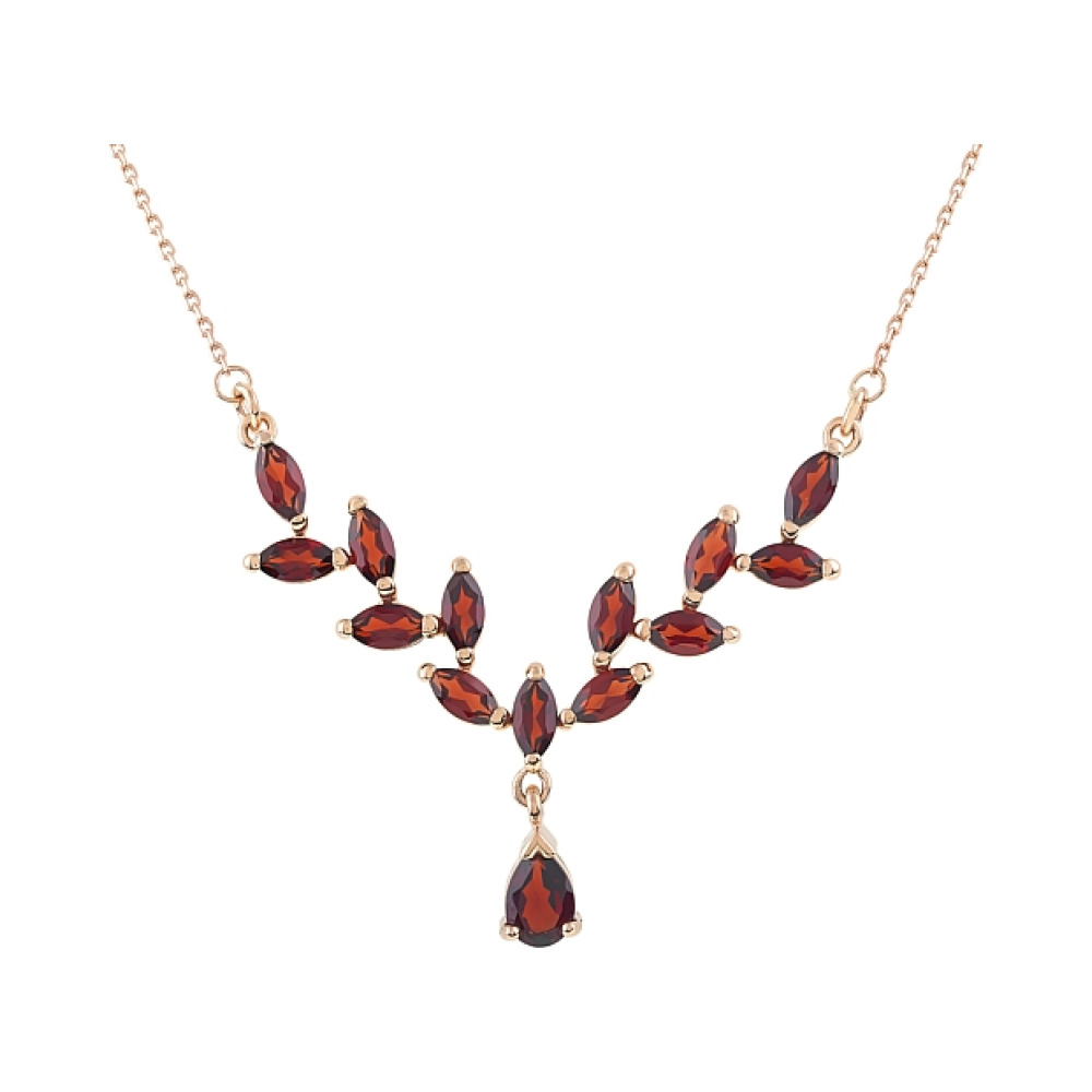 Золотое колье с гранатом № 25381