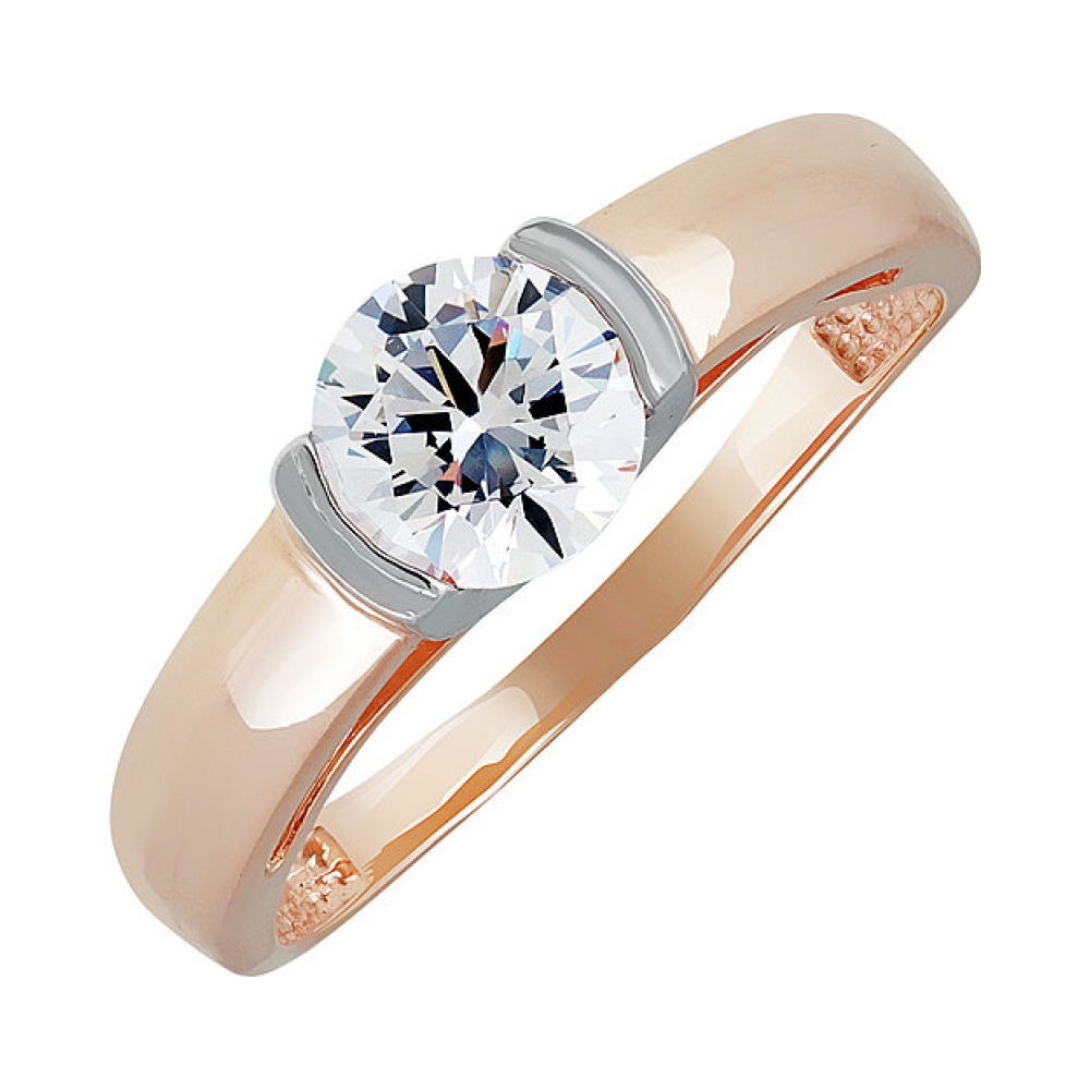 Золотое кольцо с фианитом № 138022