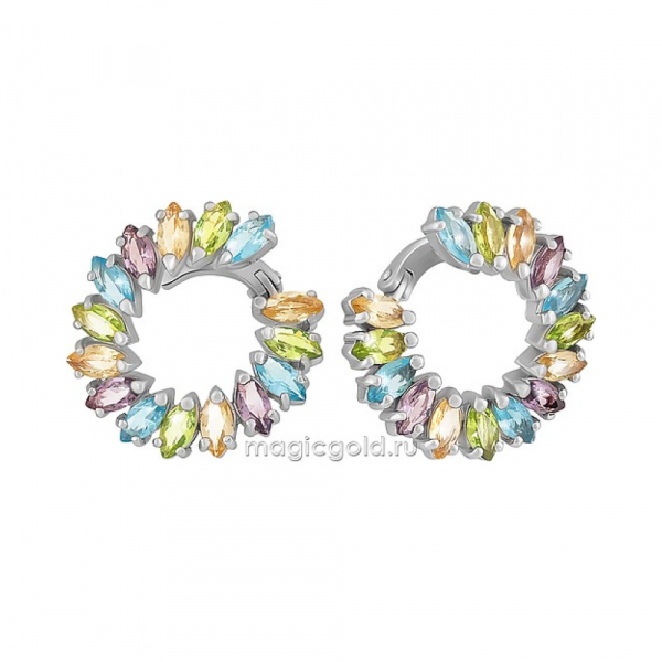 Серебряные серьги с алпанитом № 133283