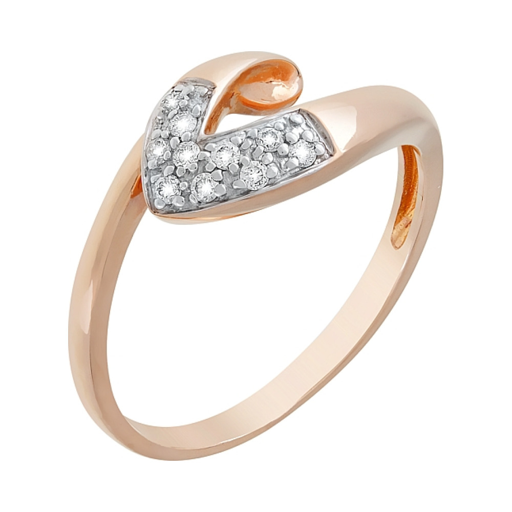 Золотое кольцо с бриллиантом № 81894