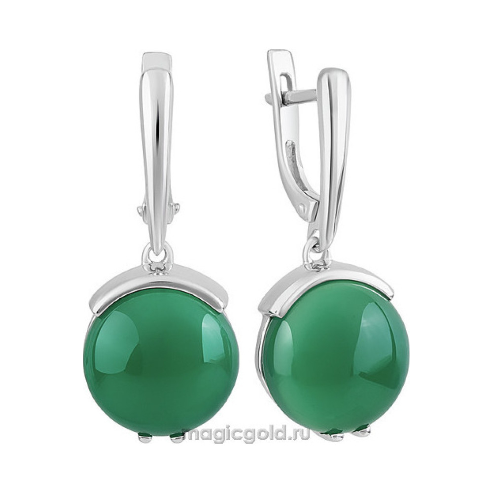 Серебряные серьги с агатом № 155978
