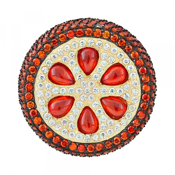 Серебряная подвеска с фианитом черным и золотым покрытием № 115624