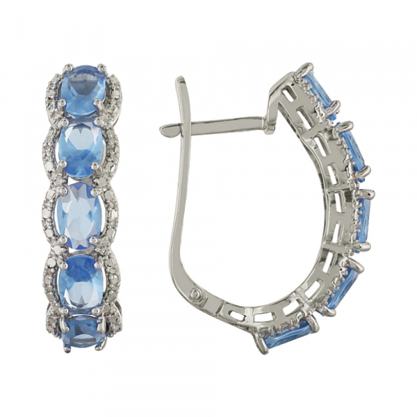 Серебряные серьги с фианитом № 99769