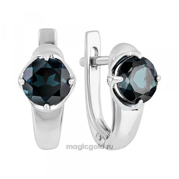 Золотые серьги с топазом и фианитом № 139245