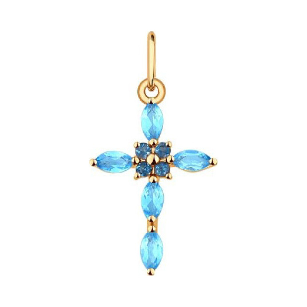 Золотая подвеска с полудраг вставками № 156723