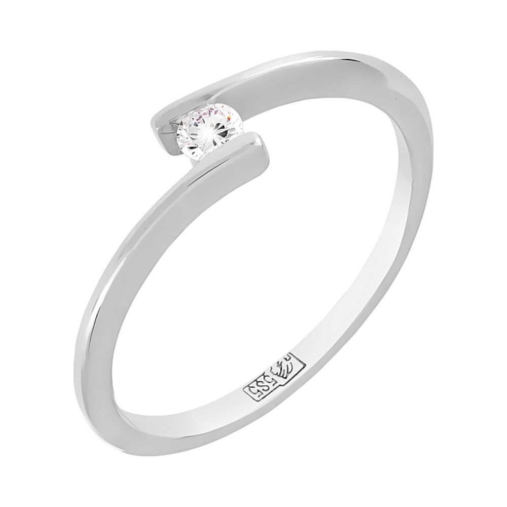 Золотое кольцо с бриллиантом № 104715