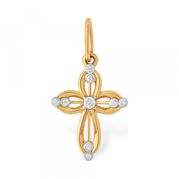 Золотая подвеска с фианитом № 163189