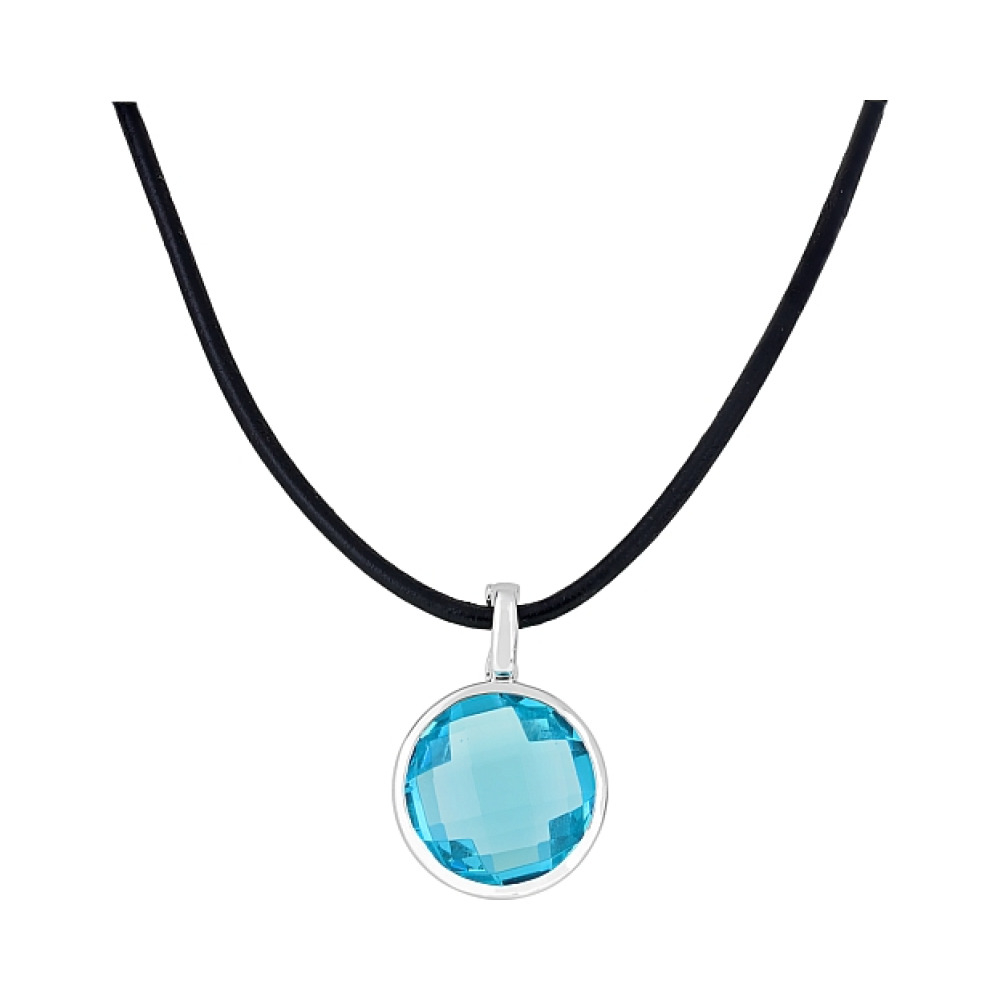 Серебряное колье с фианитом № 108517