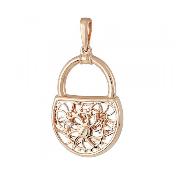 Золотая подвеска с фианитом № 137316