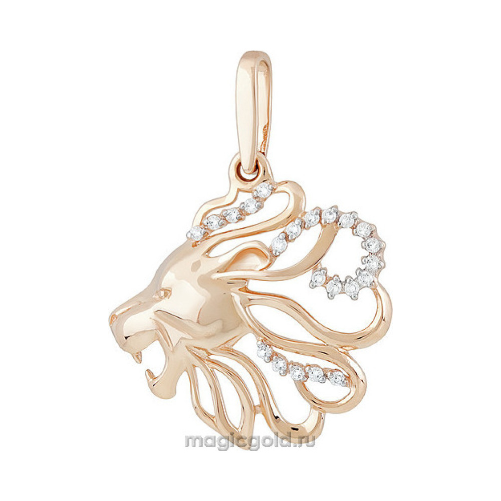 Золотая подвеска с фианитами № 141115