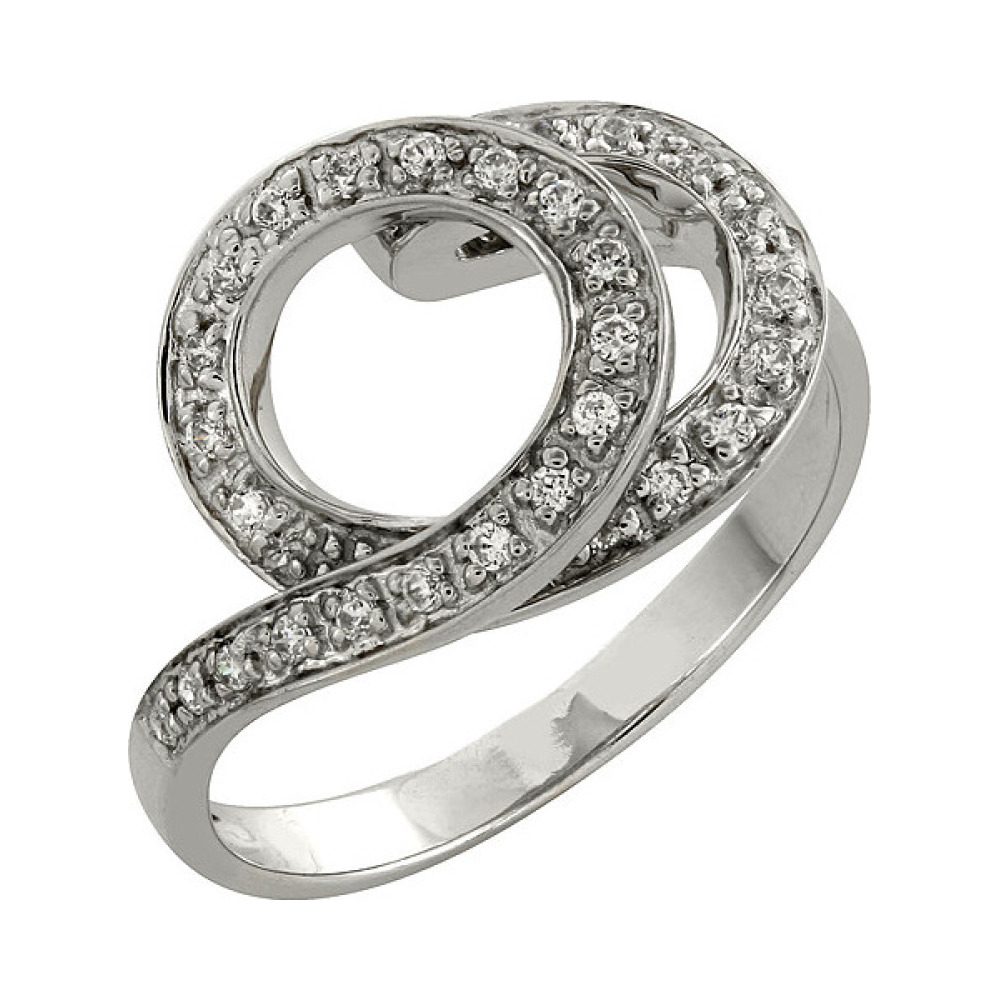 Серебряное кольцо с фианитом № 98054