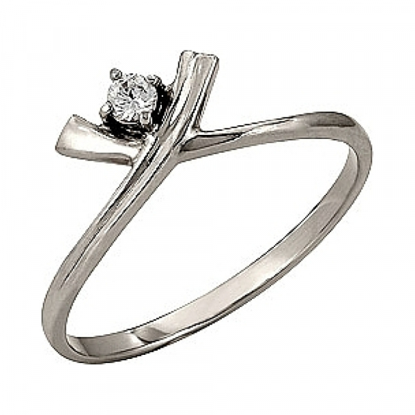 Золотое кольцо с бриллиантом № 113197