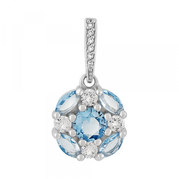 Серебряная подвеска с алпанитом и фианитом № 133476