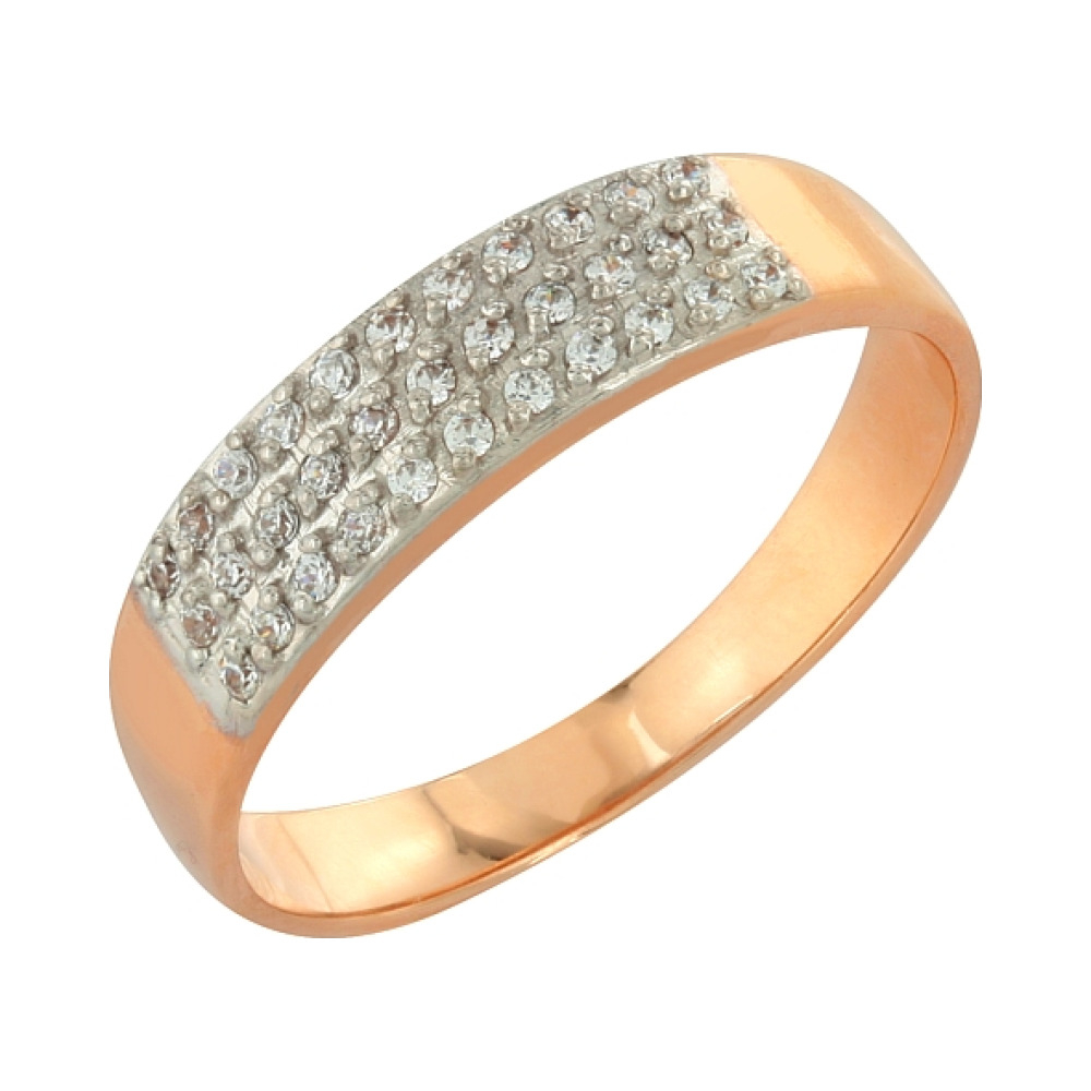 Золотое кольцо с фианитами № 103121