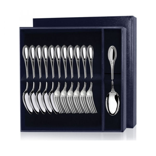 Серебряный десертный набор «Император» - 12 предметов