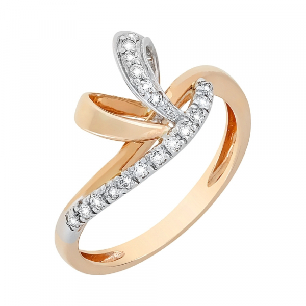 Золотое кольцо с бриллиантом № 82255