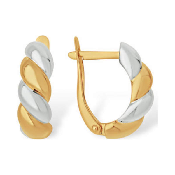 Золотые серьги без камня № 163202