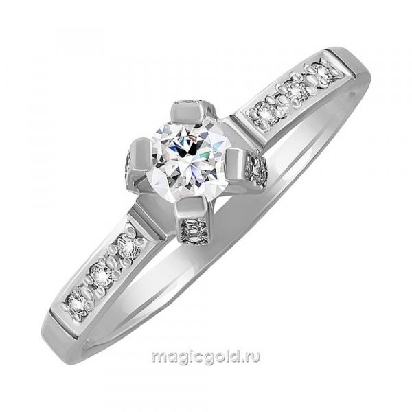 Золотое кольцо с бриллиантом № 110314