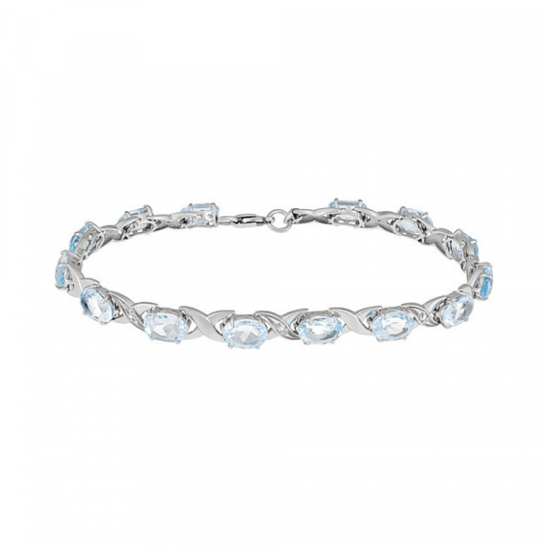 Серебряный браслет с топазом и фианитом № 134111