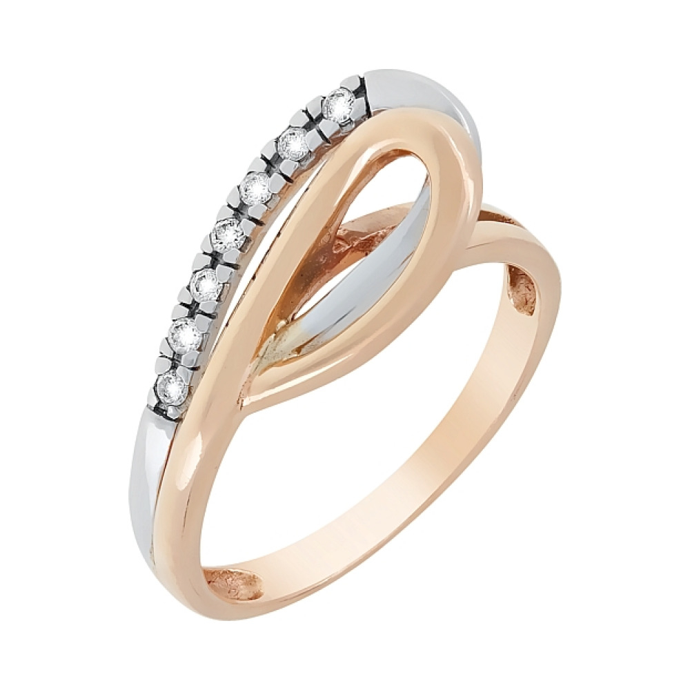 Золотое кольцо с бриллиантом № 29321