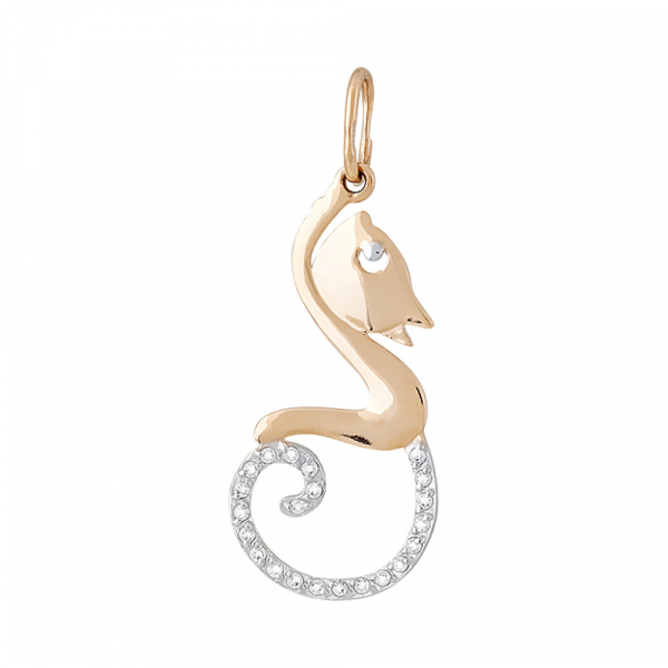 Золотая подвеска с фианитом № 130003