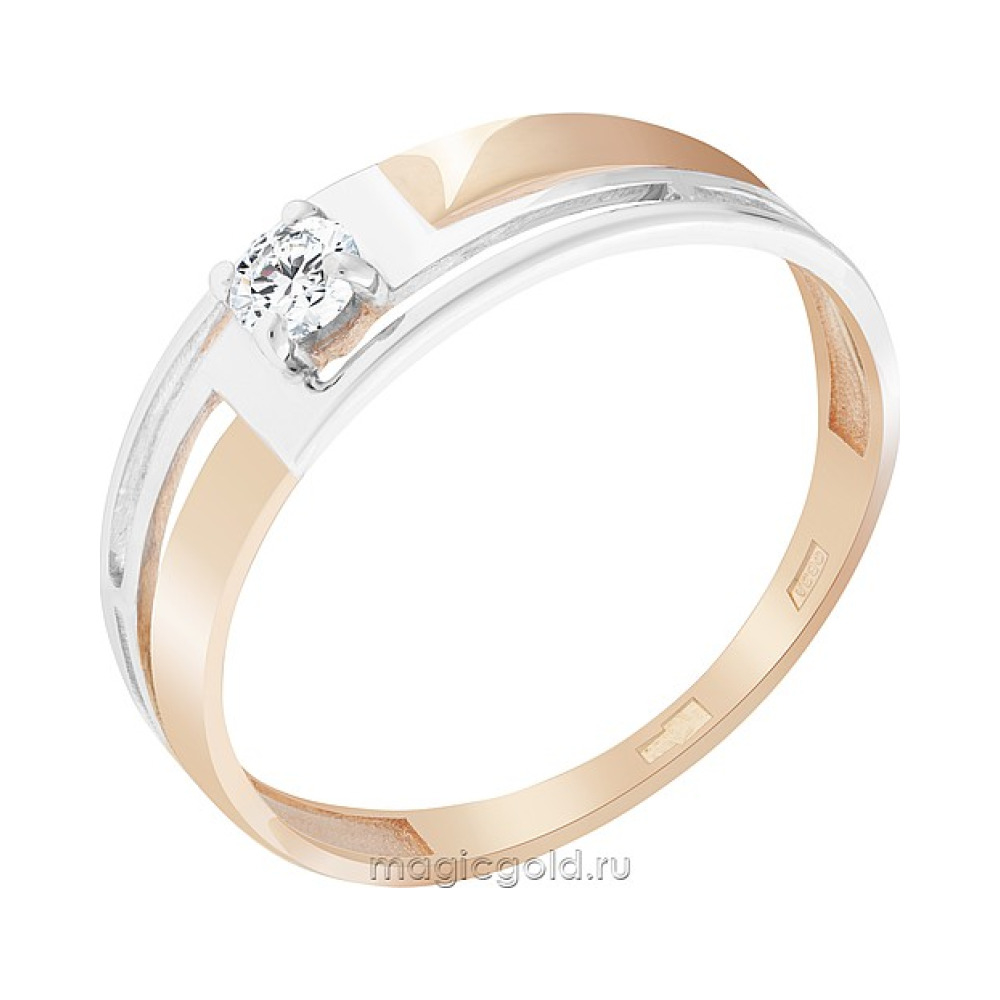 Золотое кольцо с фианитом № 173378