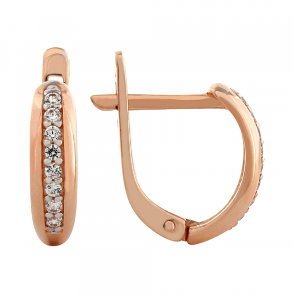 Золотые серьги с фианитом № 95906