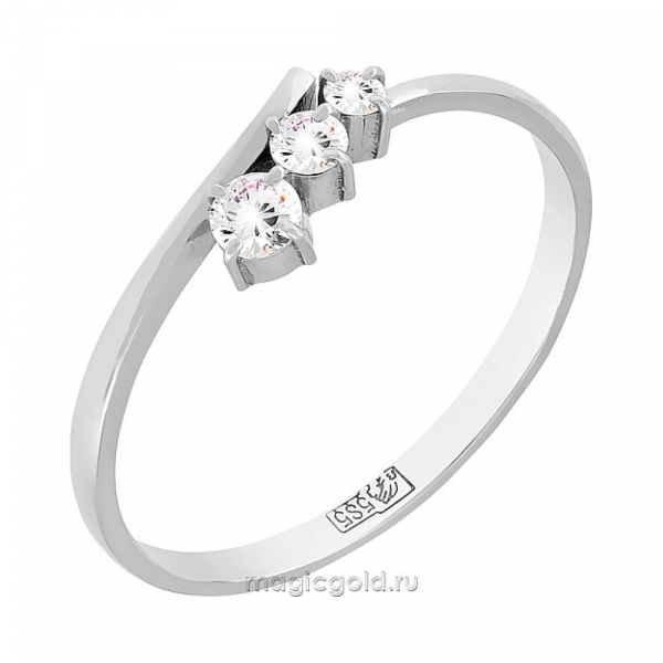 Золотое кольцо с бриллиантом № 164149