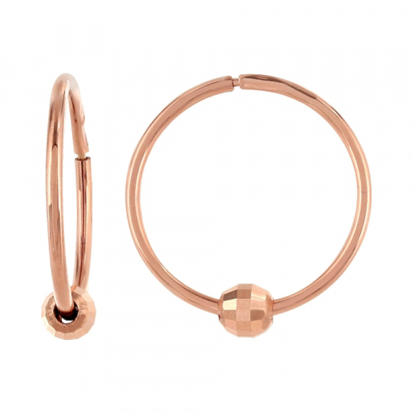 Золотые серьги без камня с алмазкой № 101935