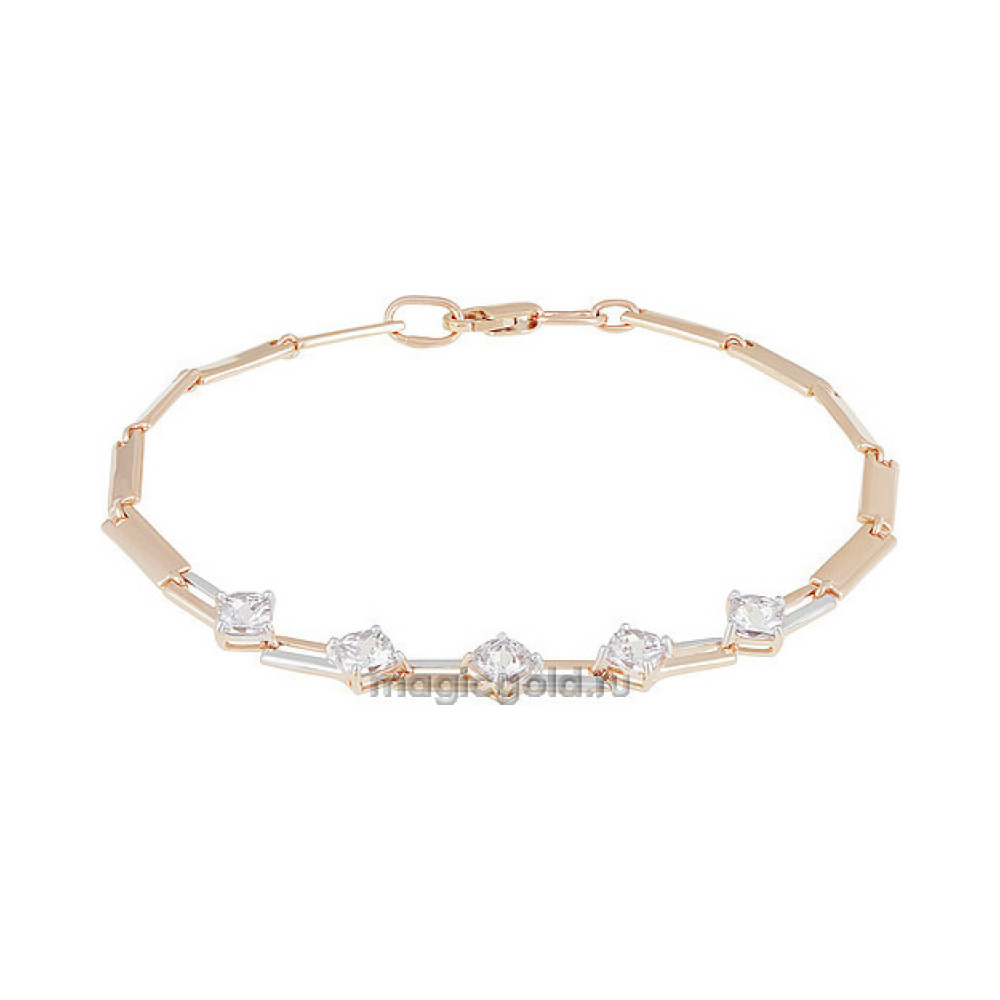 Золотой браслет с кристаллом swarovski № 155891