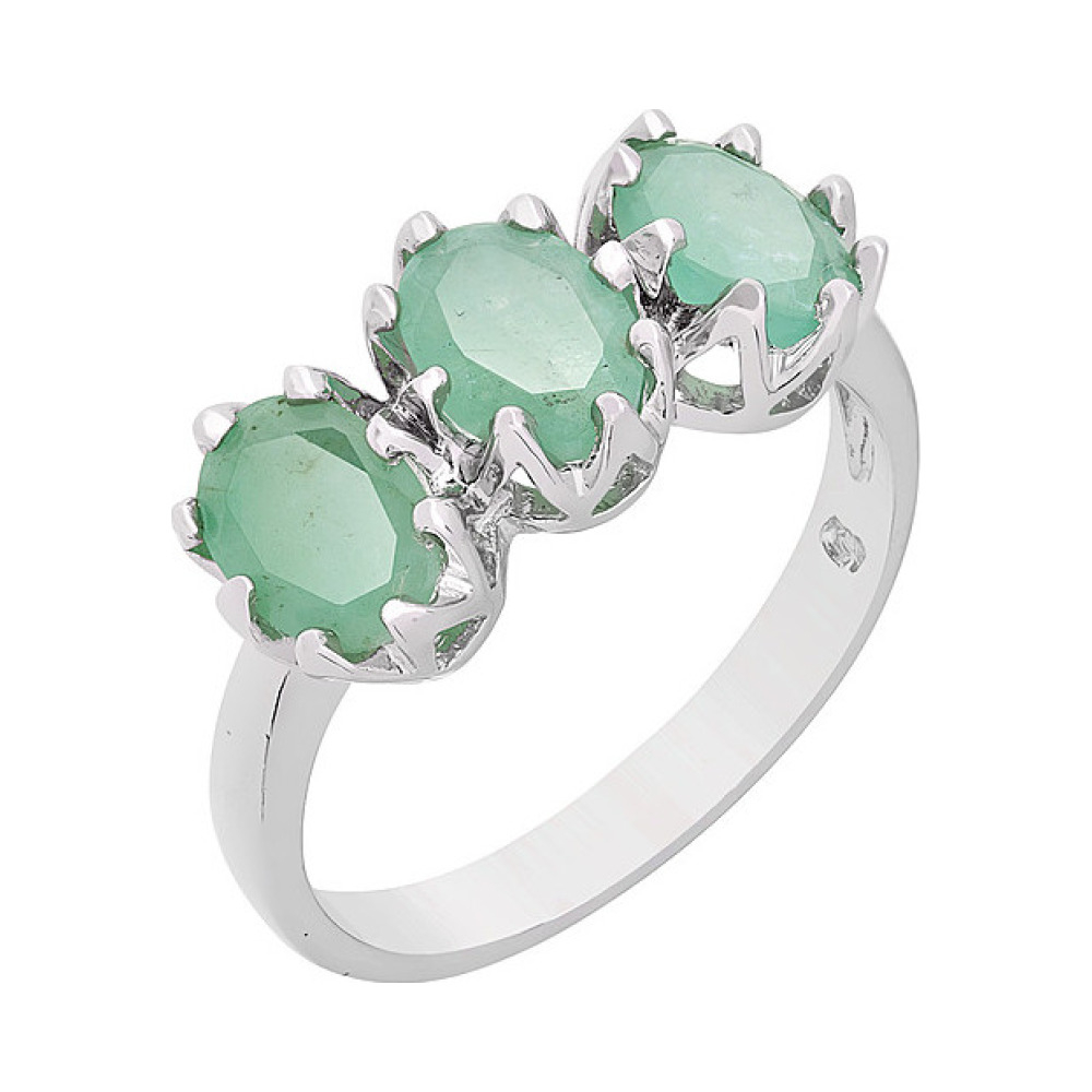 Серебряное кольцо с изумрудом № 68518