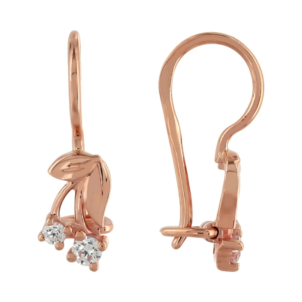 Золотые серьги с фианитами № 102067