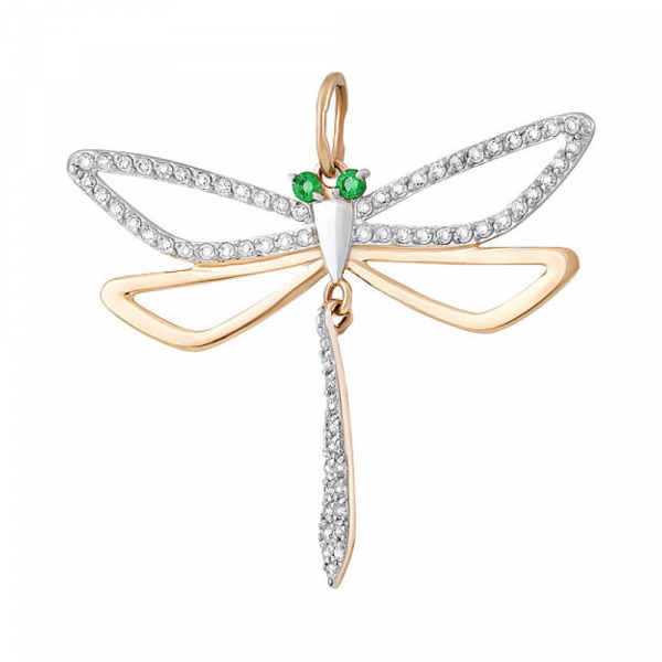 Золотая подвеска с фианитом № 135226