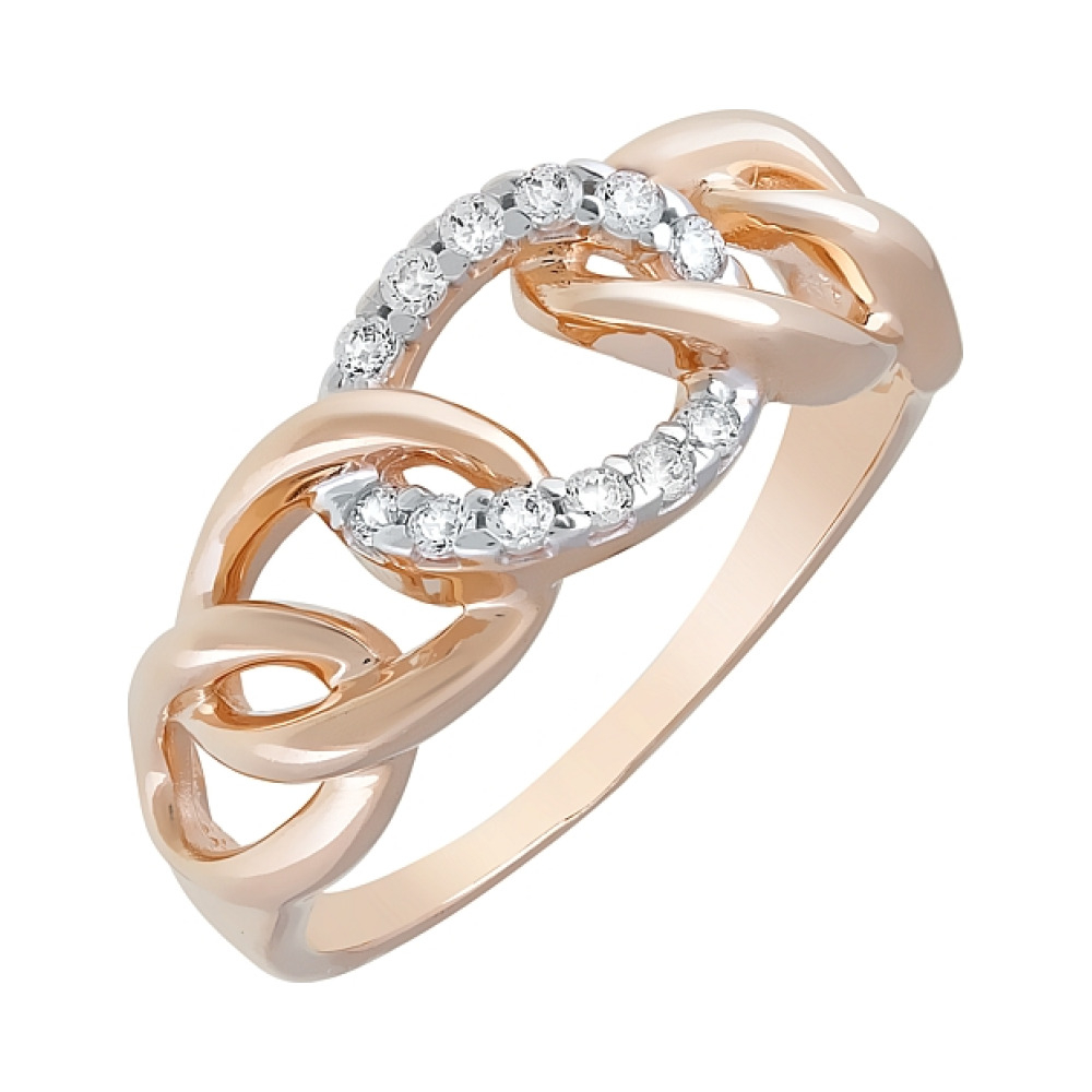 Золотое кольцо с фианитами № 121977