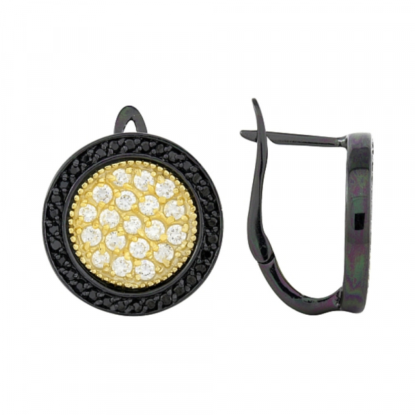 Серебряные серьги с фианитами № 99531