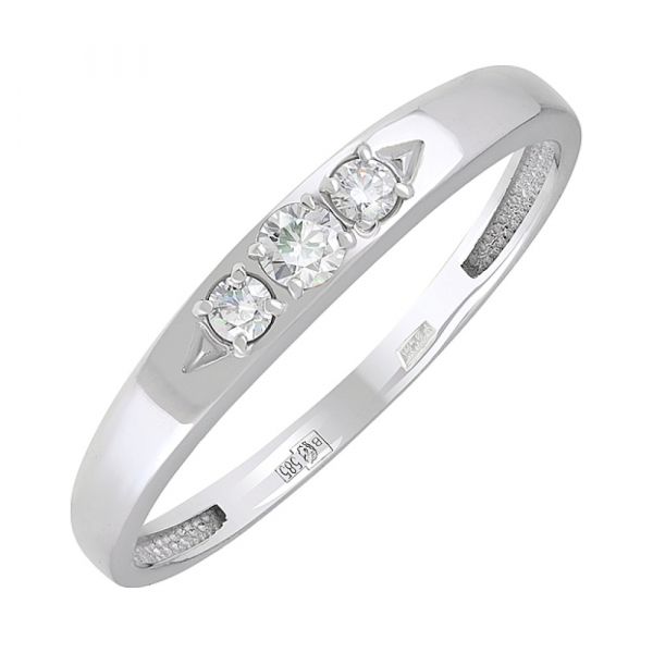 Золотое кольцо с бриллиантом № 124139