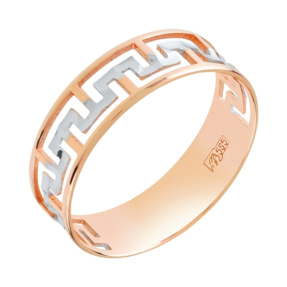 Золотое кольцо без камня с алмазкой № 97170