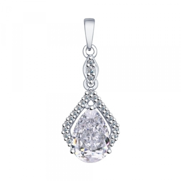 Серебряная подвеска с фианитом № 138597