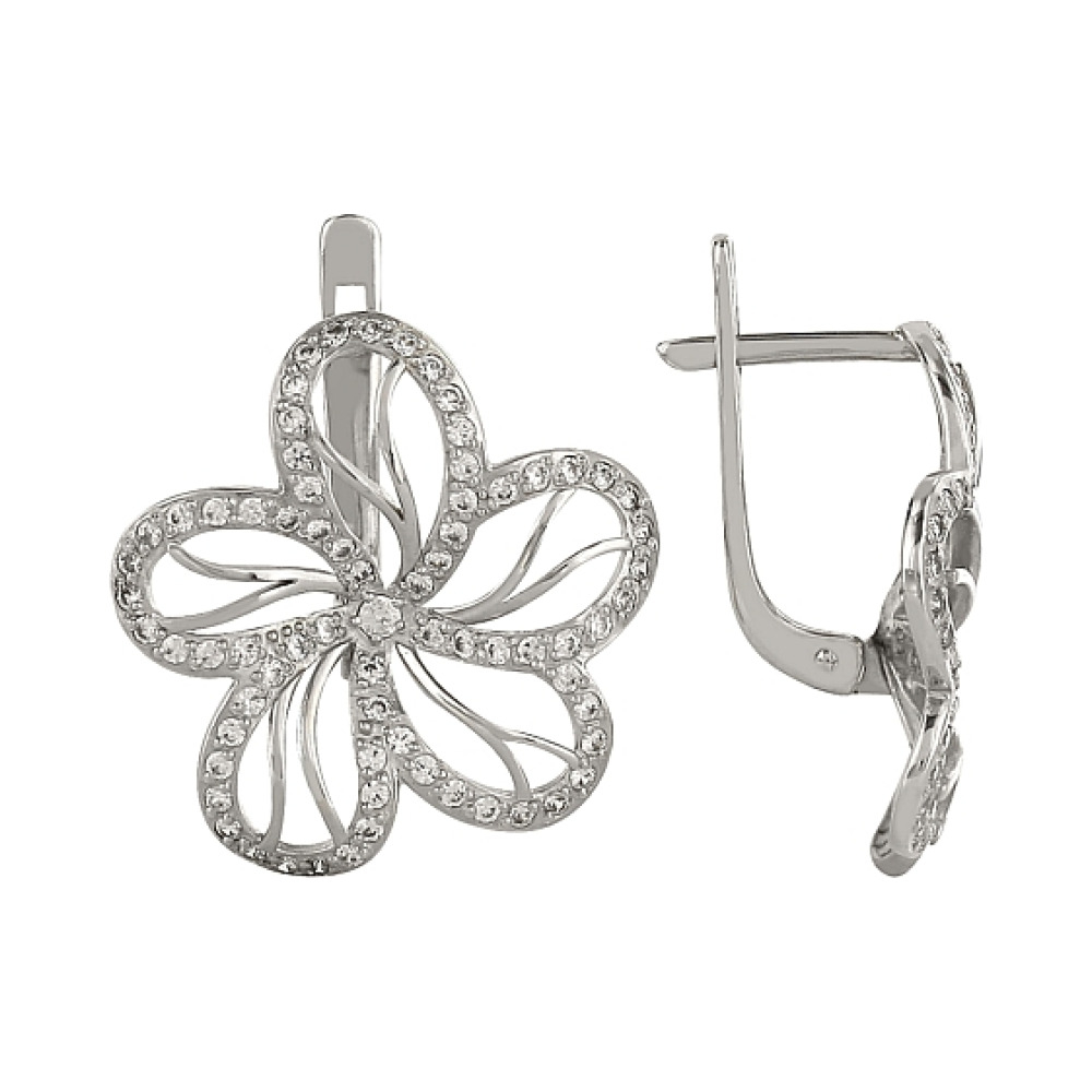 Золотые серьги с фианитом № 79480