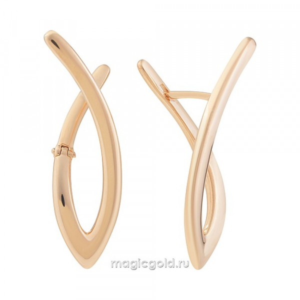 Золотые серьги без камня № 173272