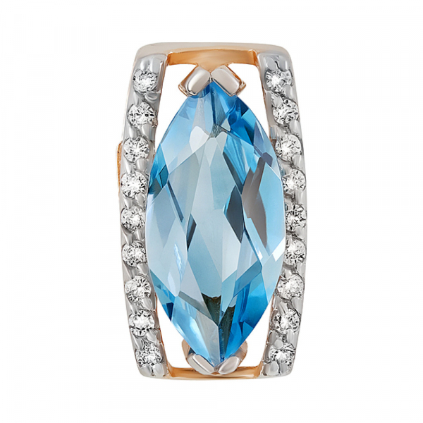 Золотая подвеска с топазом и фианитом № 131731