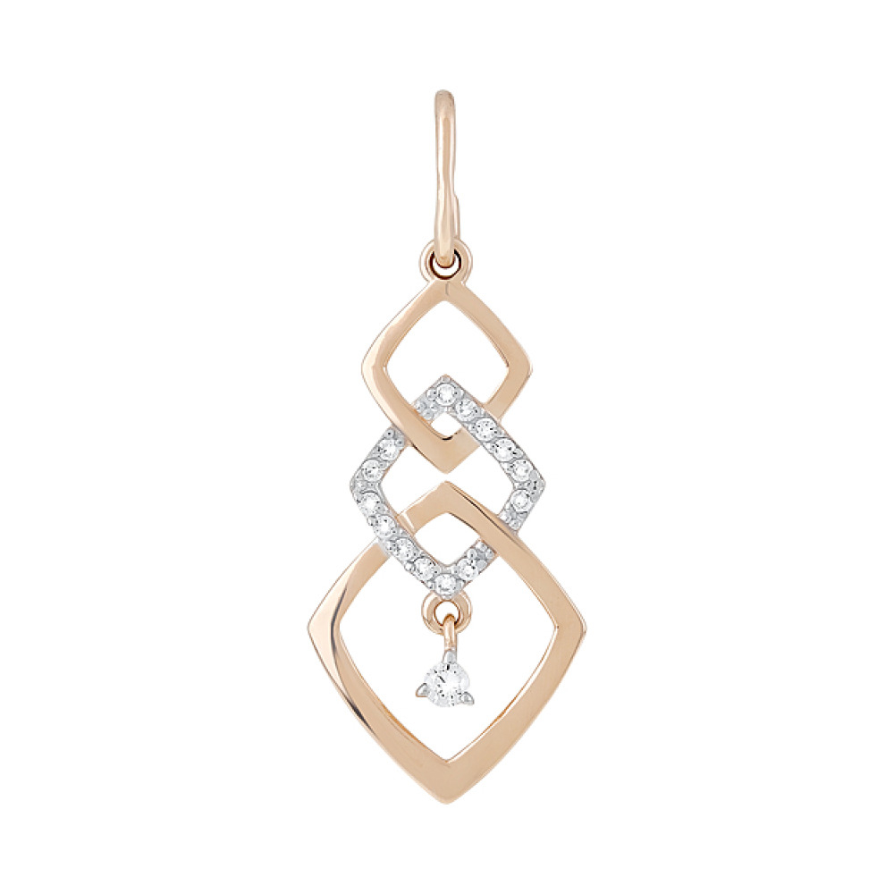 Золотая подвеска с фианитами № 126713