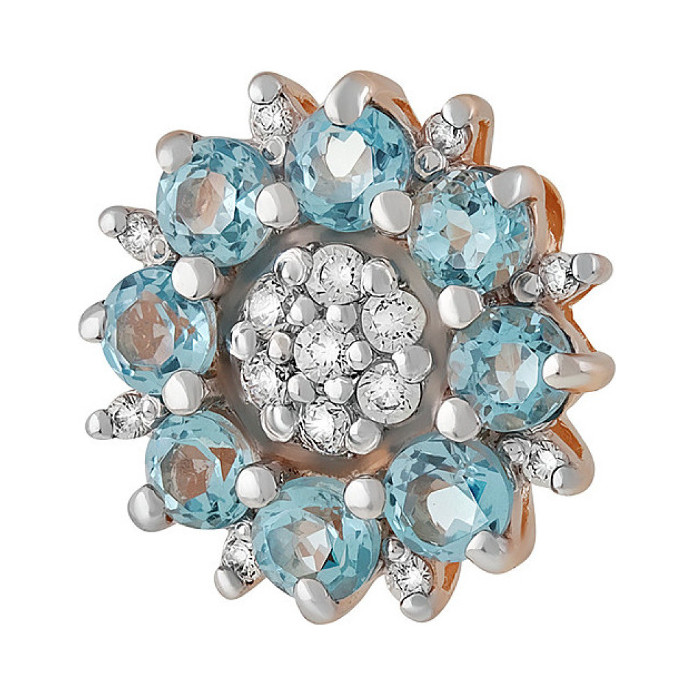 Золотая подвеска с топазом и фианитом № 135099