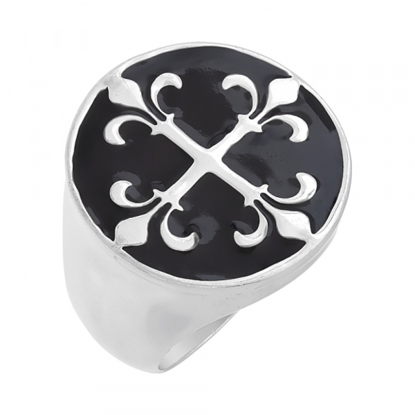 Серебряное кольцо с эмалью № 66889