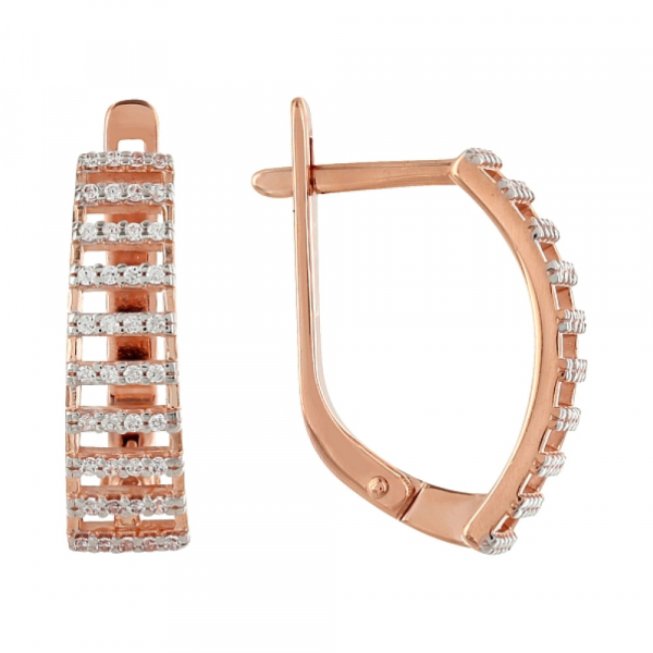 Золотые серьги с фианитами № 101934