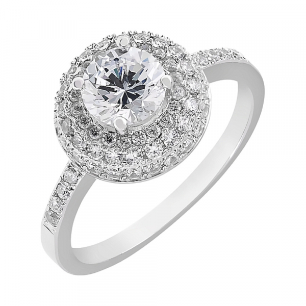 Серебряное кольцо с фианитами № 112730